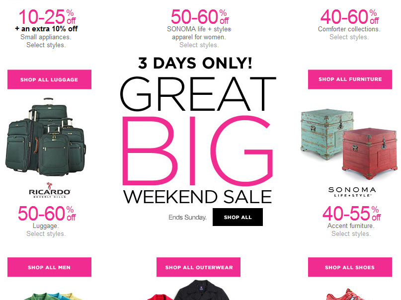 great big weekend sale